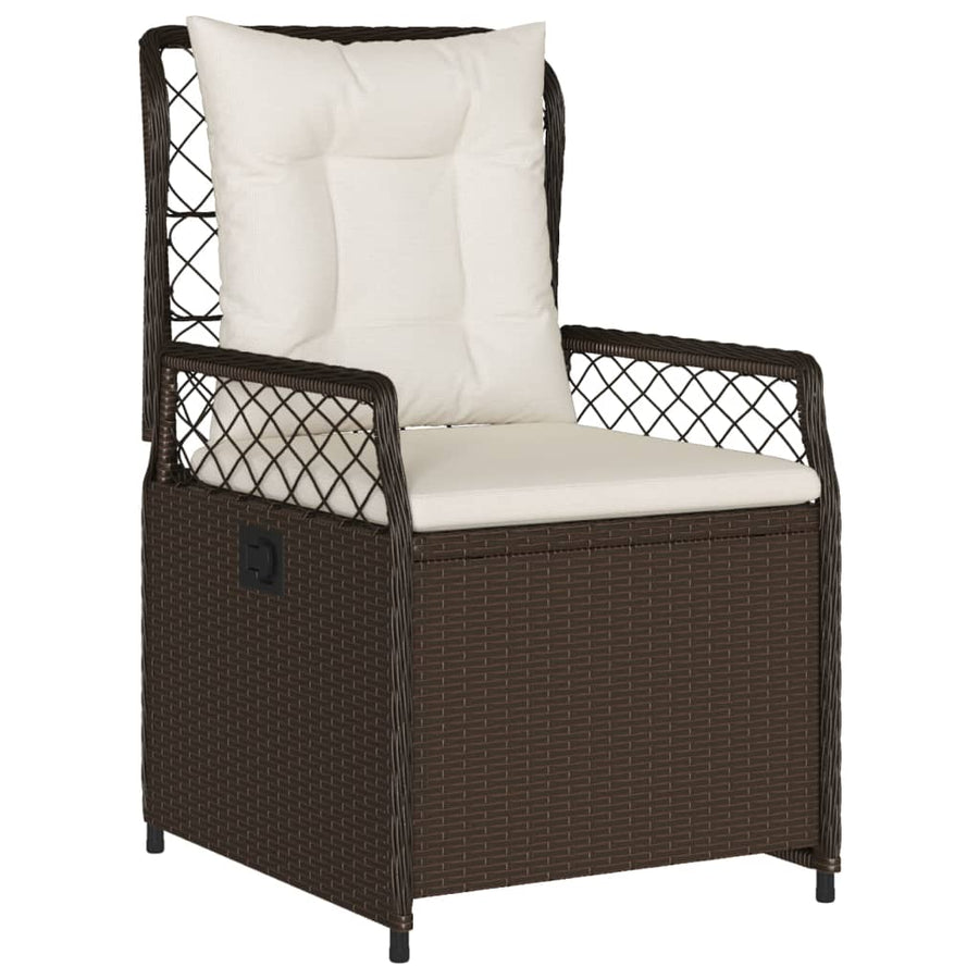 5-delige Tuinset met kussens poly rattan bruin