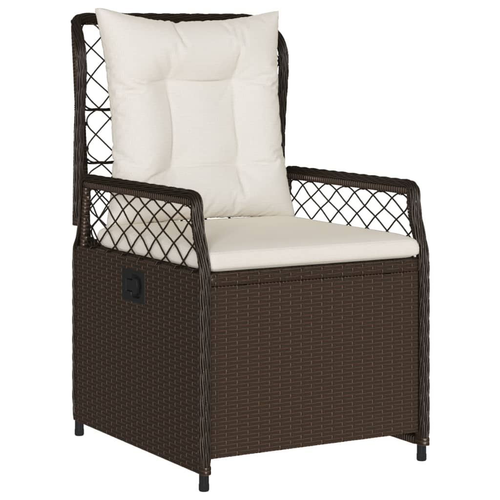 5-delige Tuinset met kussens poly rattan bruin