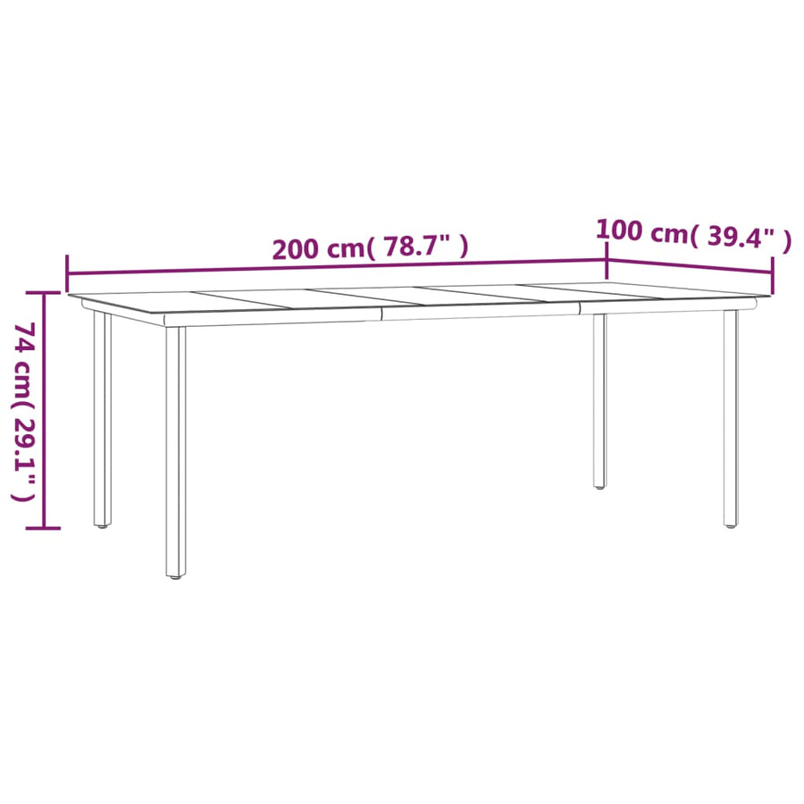 7-Delige Tuinset Met Kussens Poly Rattan 6 200 x 100 x 74 cm Bruin