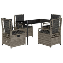 5-Delige Tuinset Met Kussens Poly Rattan 4 140 x 70 x 74 cm Grijs