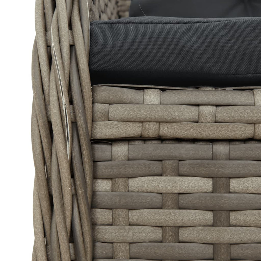 5-Delige Tuinset Met Kussens Poly Rattan 4 140 x 70 x 74 cm Grijs