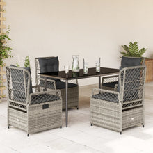 5-Delige Tuinset Met Kussens Poly Rattan 4 140 x 70 x 74 cm Grijs