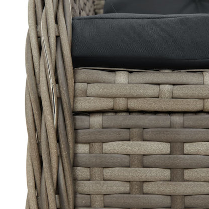 9-Delige Tuinset Met Kussens Poly Rattan 8 200 x 100 x 74 cm Grijs