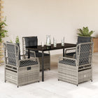 Tuinset 5-delig poly rattan grijs
