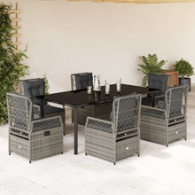 7-Delige Tuinset Met Kussens Poly Rattan Grijs