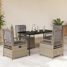 5-piece Garden Set with Cushions, Poly Rattan, Beige