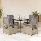 5-piece Garden Set with Cushions, Poly Rattan, Beige