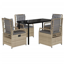 5-delige Tuinset met kussens poly rattan beige