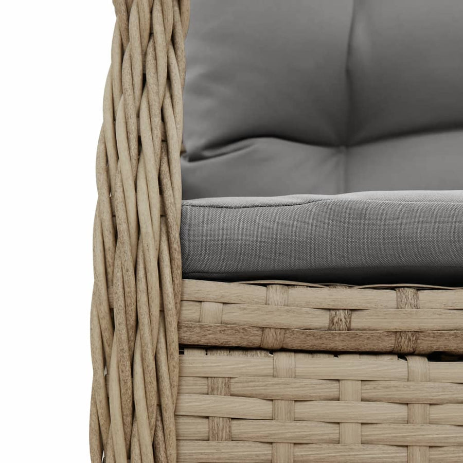 9-Delige Tuinset Met Kussens Poly Rattan 8 200 x 100 x 74 cm Beige