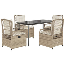 5-Delige Tuinset Met Kussens Poly Rattan 4 140 x 70 x 74 cm beige en crèmewit