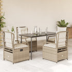 Tuinset 5-delig poly rattan beige met kussens