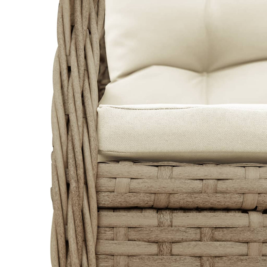 7-delige Tuinset met kussens poly rattan beige
