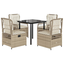 5-delige Tuinset met kussens poly rattan beige