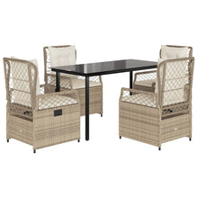 5-Delige Tuinset Met Kussens Poly Rattan 4 140 x 70 x 74 cm beige en crèmewit