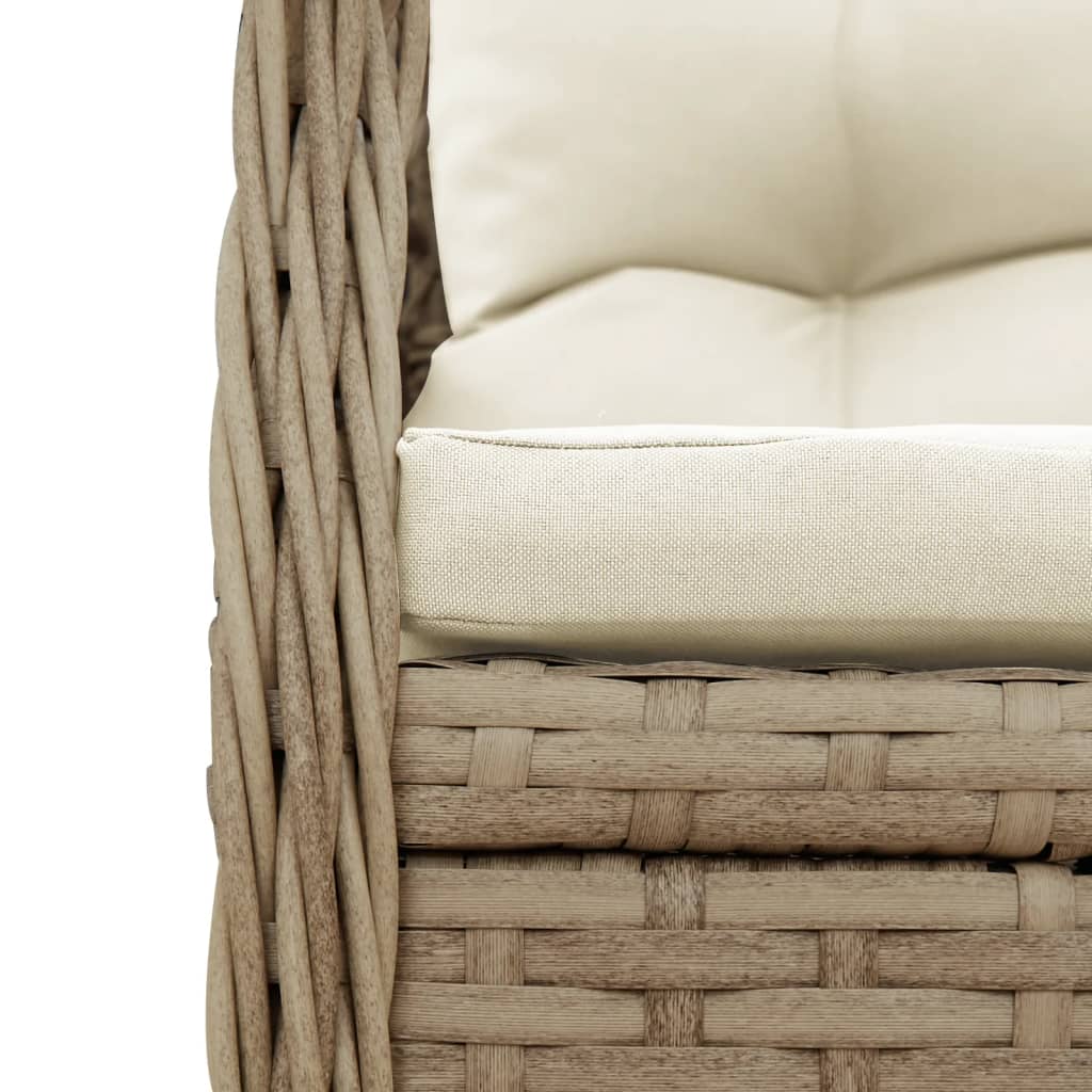 7-Delige Tuinset Met Kussens Poly Rattan Beige