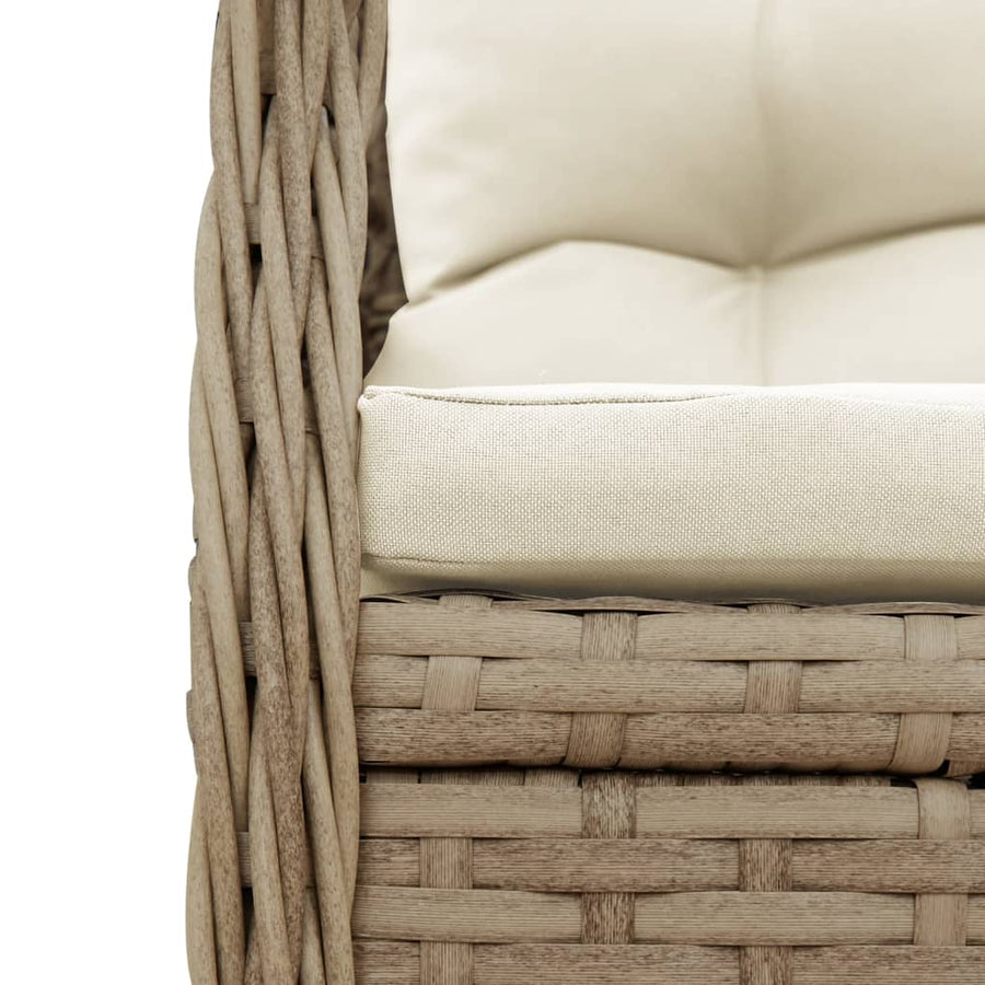 9-Delige Tuinset Met Kussens Poly Rattan Beige