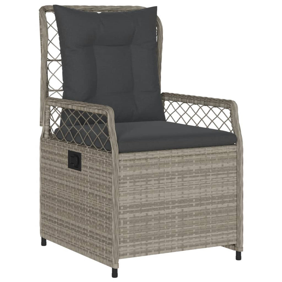5-delige Tuinset met kussens poly rattan lichtgrijs