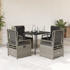 5-piece Garden Lounge Set with cushions poly rattan light grey