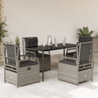 Tuinset 5-delig poly rattan lichtgrijs met kussens