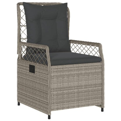 5-delige Tuinset met kussens poly rattan lichtgrijs