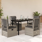5-piece Garden Lounge Set with cushions poly rattan light grey