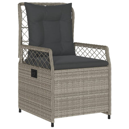 5-delige Tuinset met kussens poly rattan lichtgrijs