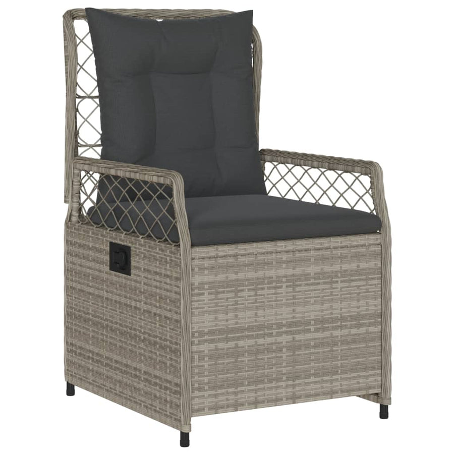 5-delige Tuinset met kussens poly rattan lichtgrijs