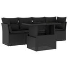5-Piece Loungeset with Cushions Poly Rattan Black