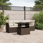 Loungeset 5-delig poly rattan bruin