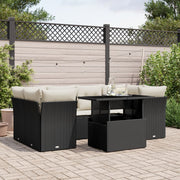 Loungeset 7-delig poly rattan zwart