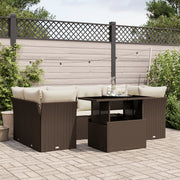 Loungeset 7-delig poly rattan bruin