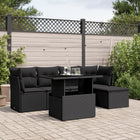 Loungeset 6-delig poly rattan zwart