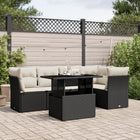 Loungeset 6-delig poly rattan zwart