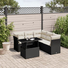 Loungeset 6-delig poly rattan zwart