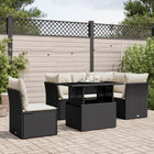Loungeset 6-delig poly rattan zwart