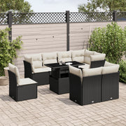 Loungeset 9-delig poly rattan zwart