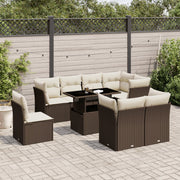 Loungeset 9-delig poly rattan bruin