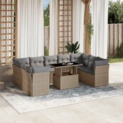 Loungeset 10-delig poly rattan beige