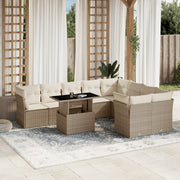 Loungeset 10-delig poly rattan beige