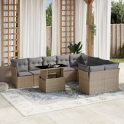 Loungeset 10-delig poly rattan beige