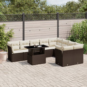 Loungeset 10-delig poly rattan bruin