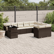 Loungeset 10-delig poly rattan bruin