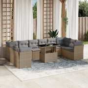 Tuinset 11-delig poly rattan beige