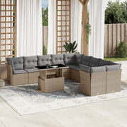 Tuinset 11-delig poly rattan beige