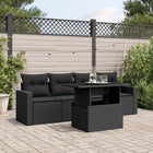 Loungeset 5-delig poly rattan zwart