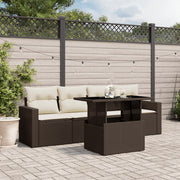 Loungeset 5-delig poly rattan bruin