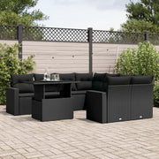 Loungeset 9-delig poly rattan zwart
