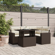 Loungeset 5-delig poly rattan bruin