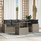 Loungeset 6-delig poly rattan lichtgrijs