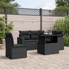 Loungeset 6-delig poly rattan zwart